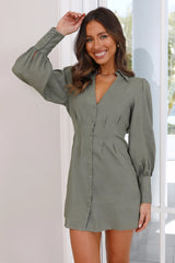 Style Me Your Way Shirt Dress Khaki