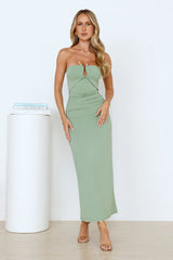 Stylish Days Strapless Maxi Dress Sage