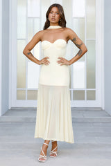 Serene Sway Strapless Maxi Dress Yellow