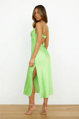She's Going Out Midi Dress Lime