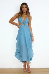 Season To Bloom Maxi Dress Blue