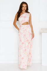 Summer Petals One Shoulder Maxi Dress Print