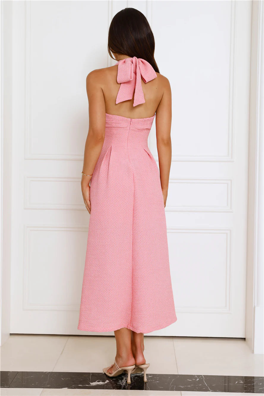 Secret Diaries Halter Maxi Dress Pink
