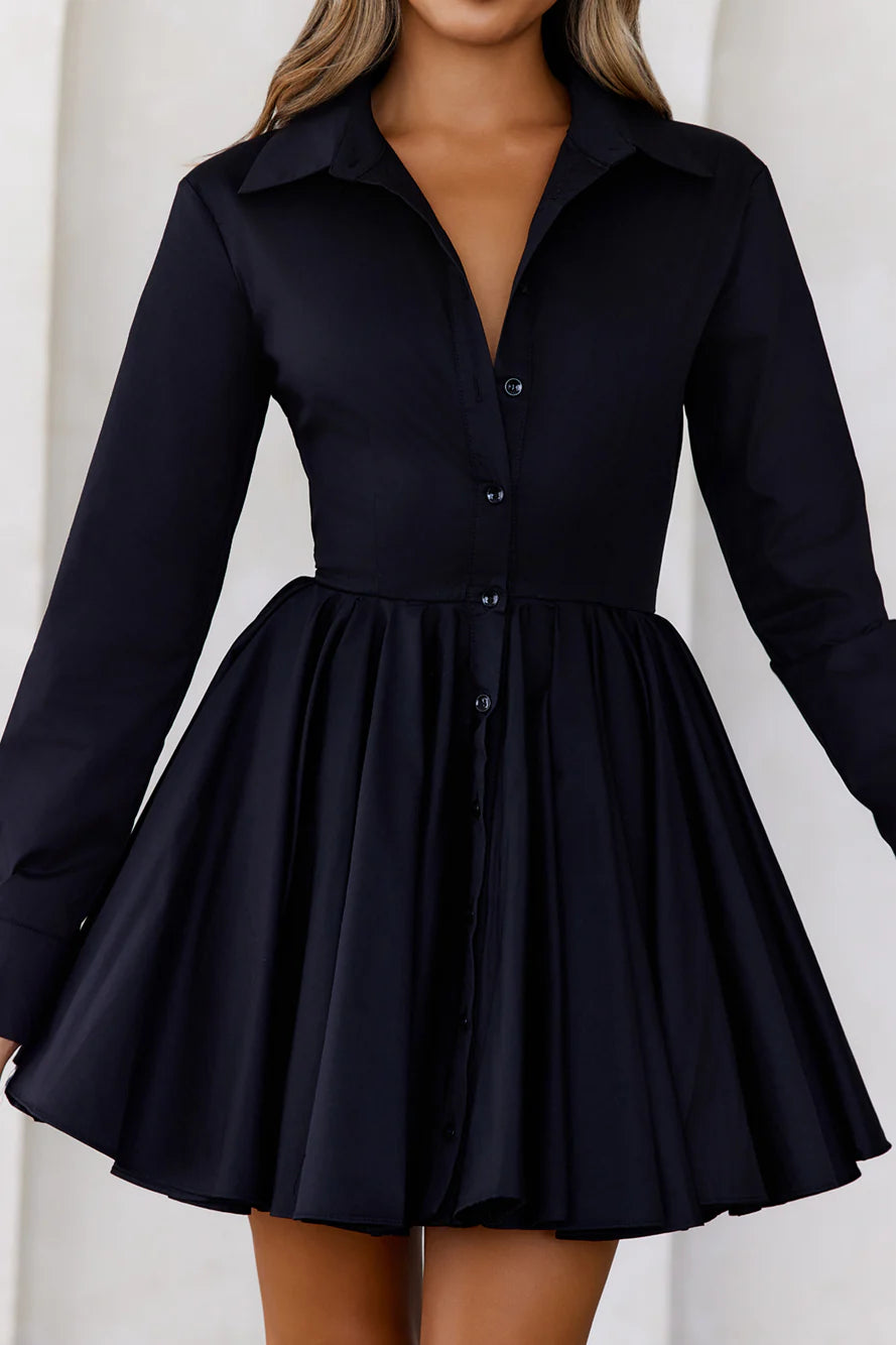Stylish Adventures Shirt Dress Black