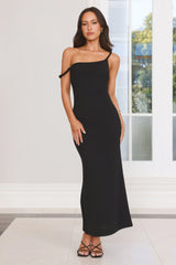 Stay Focused Off Shoulder Maxi Dress Black