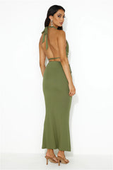 She Owns It Maxi Skirt Khaki