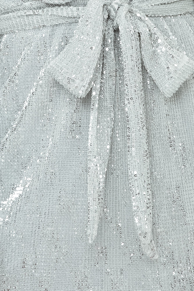 Static Memory Sequin Dress Silver