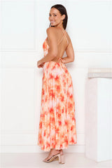 She's Exclusive Satin Maxi Dress Lime Orange
