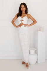 Secluded Shores Maxi Skirt White