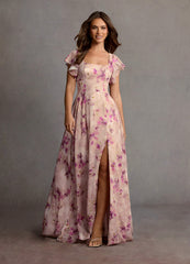 Halle Mauve Floral Maxi Dress