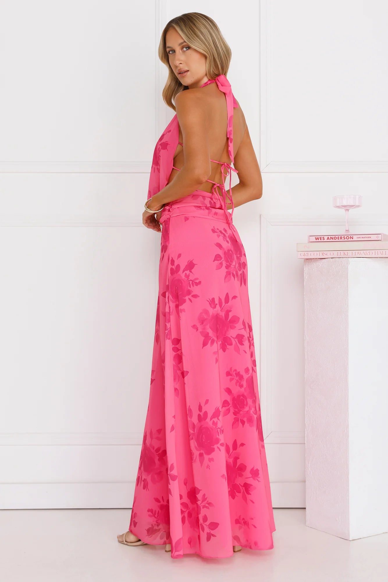 Summer Edition Halter Maxi Dress Pink