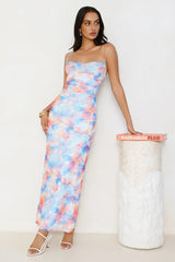 Vivid Daydream Mesh Maxi Dress Print