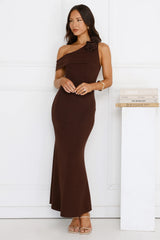 Softest Hour Off Shoulder Maxi Dress Brown