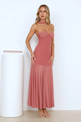 Serene Sway Strapless Maxi Dress Rose