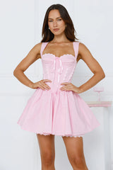 Soft Aesthetic Mini Dress Pink