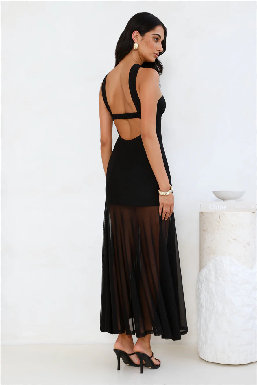 Serene Sway Strapless Maxi Dress Black
