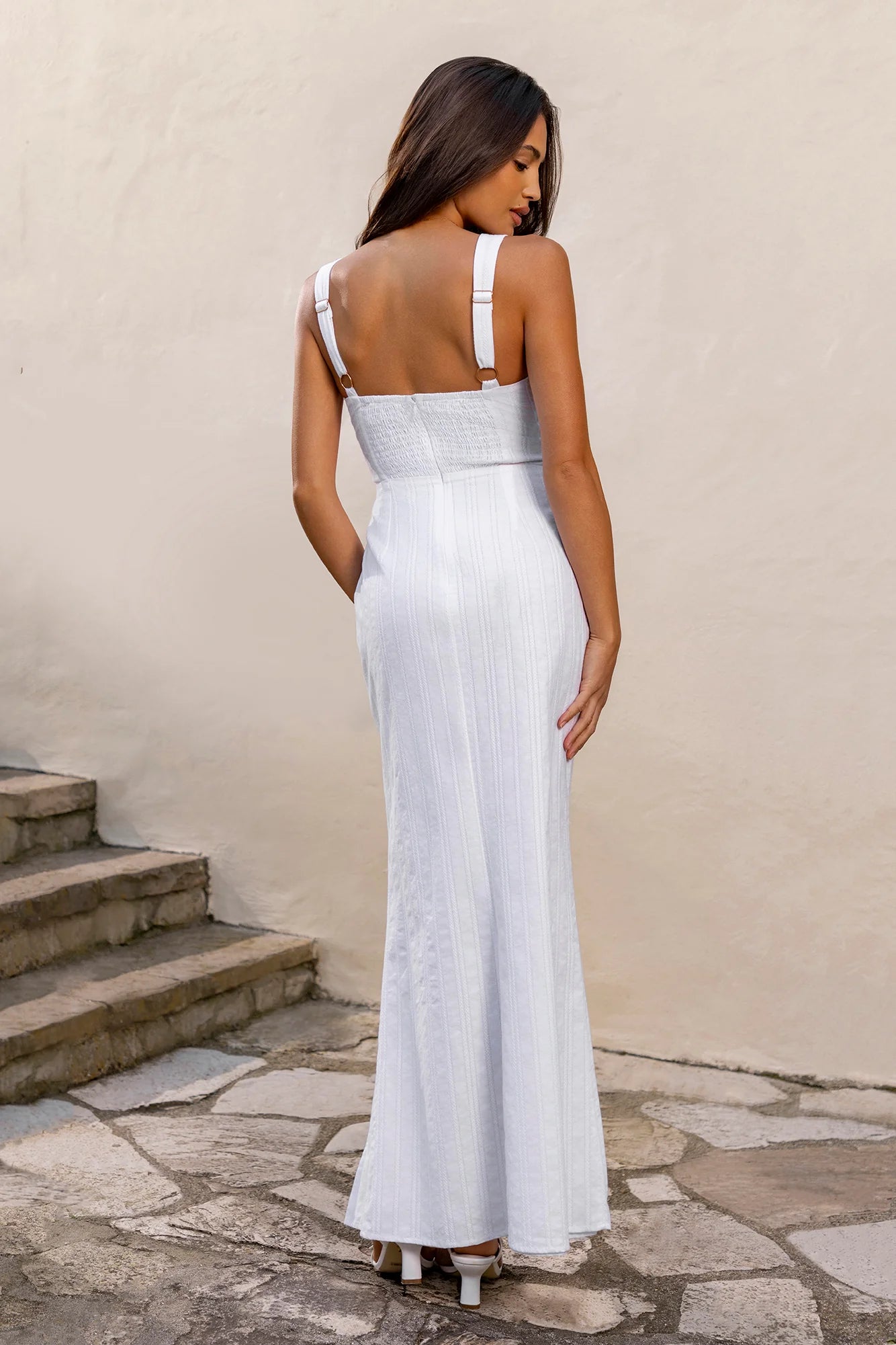 Shimmering Shore Maxi Dress White