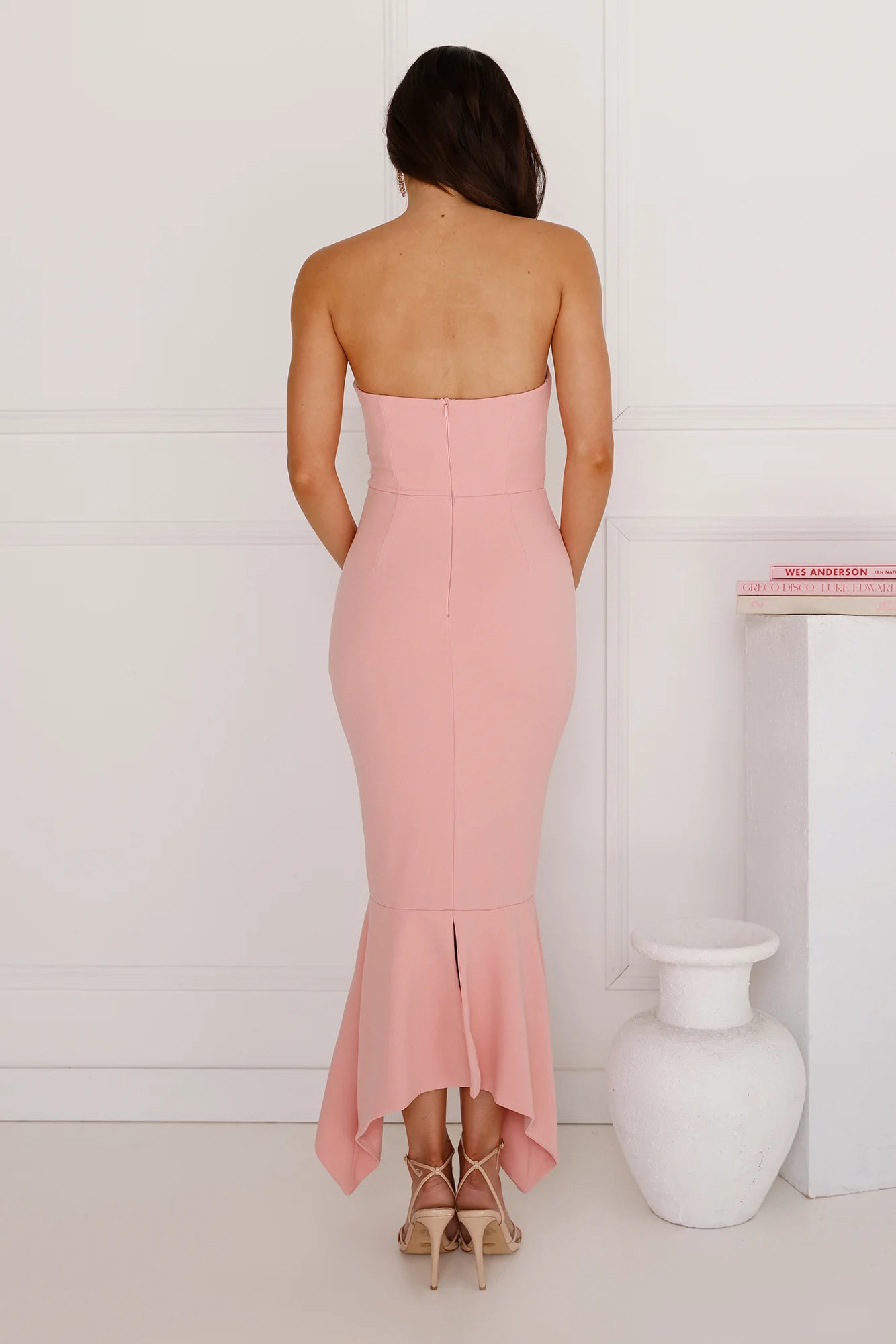 Sizzling Sparks Strapless Midi Dress Pink