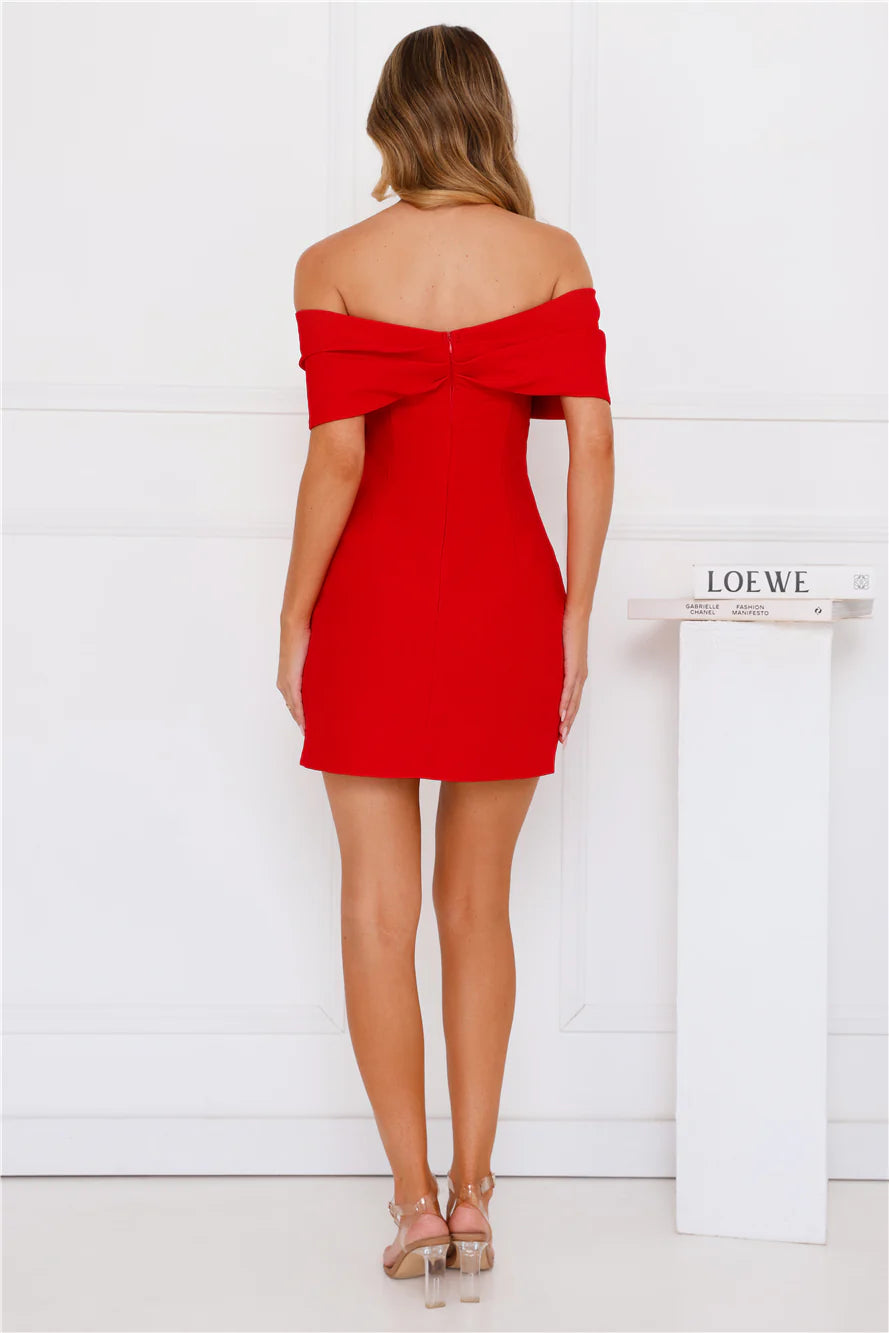 Stylish Siren Strapless Mini Dress Red