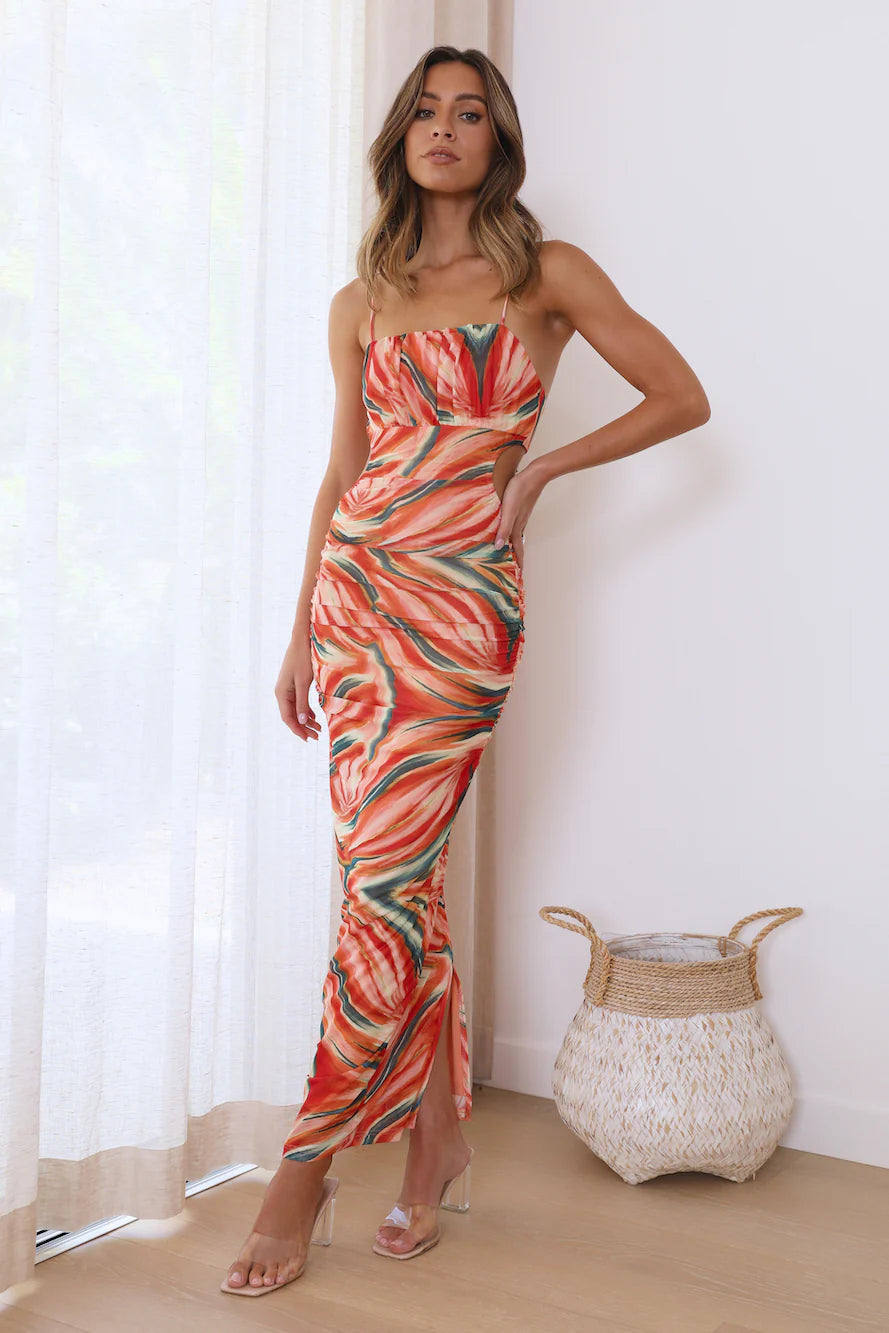 She Always Slays Midi Dress Orange