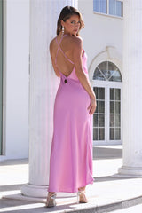 She's Sleek Maxi Dress  Pink