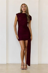 Silhouettes In Style Mini Dress Wine