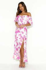 Sending Blooms Off Shoulder Maxi Dress Purple