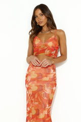 Shopaholic Girl Mesh Crop Top Orange