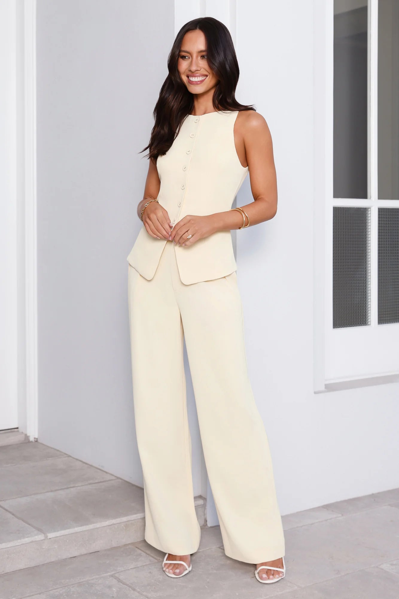 Structure Tailored Vest Top Lemon
