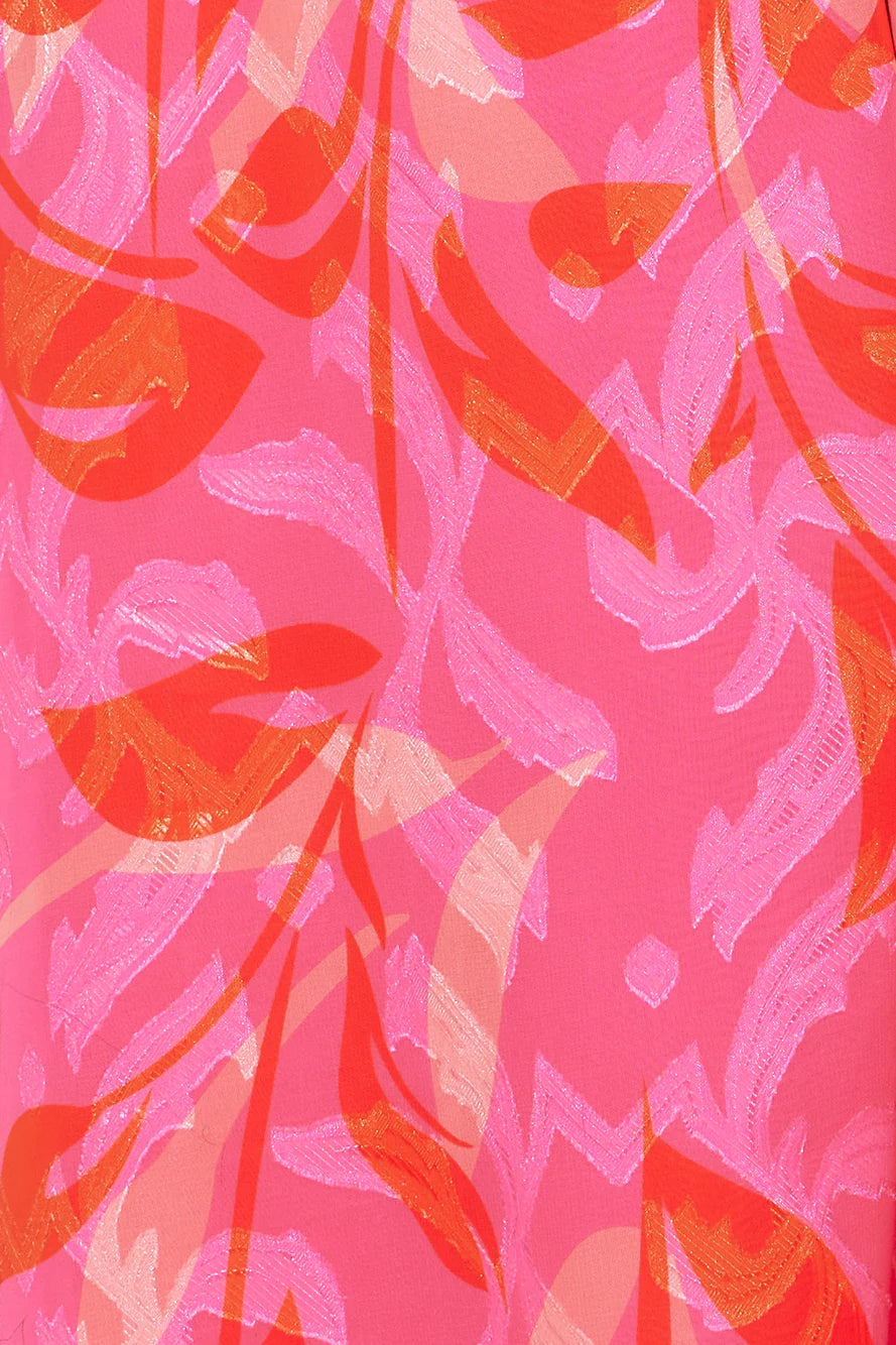 Season Vibrance Long Sleeve Maxi Dress Pink