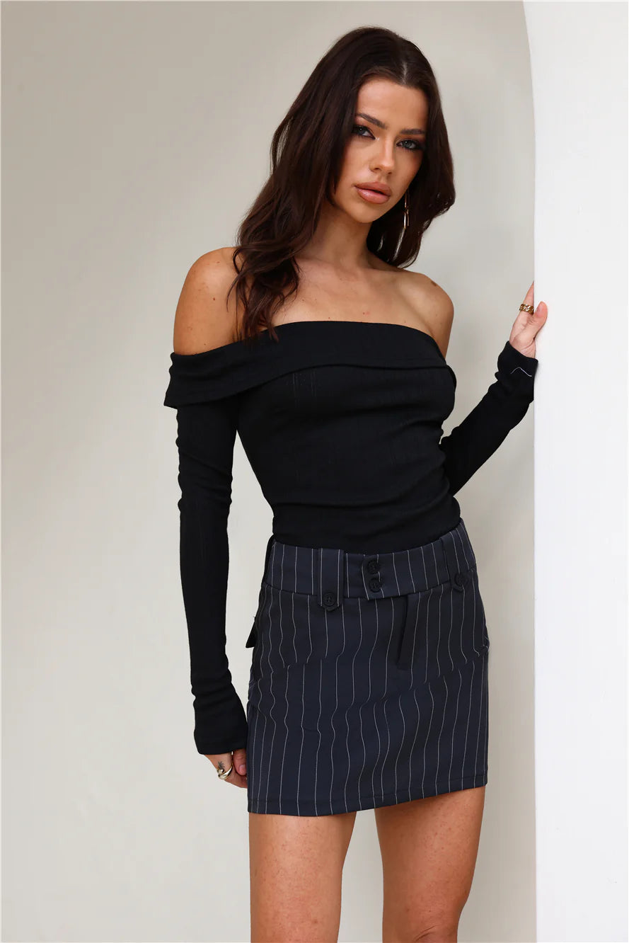 She's A City Girl Mini Skirt Charcoal