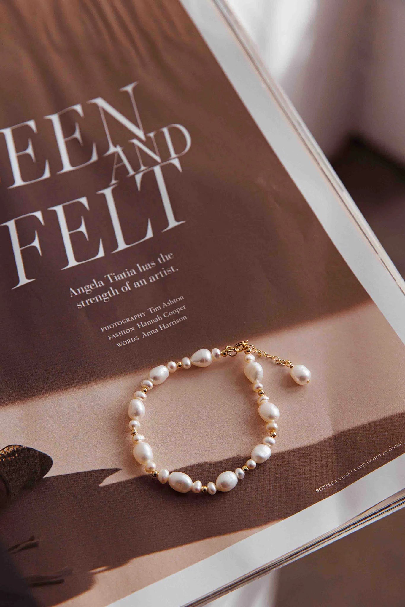Chantel Baroque Pearl Bracelet Gold