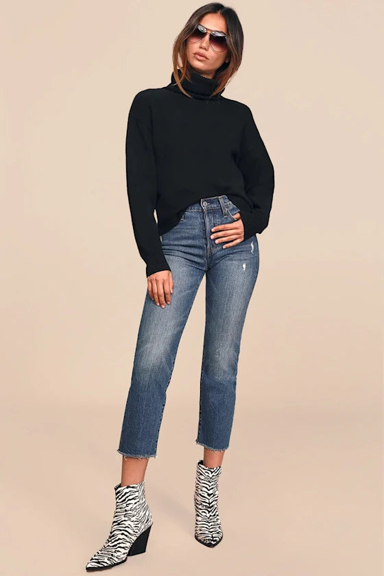 Amazing Memories Black Turtleneck Sweater