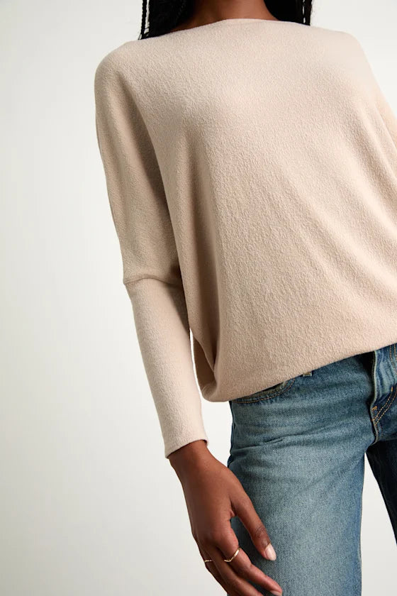 Verla Navy Blue Dolman Sleeve Sweater Top